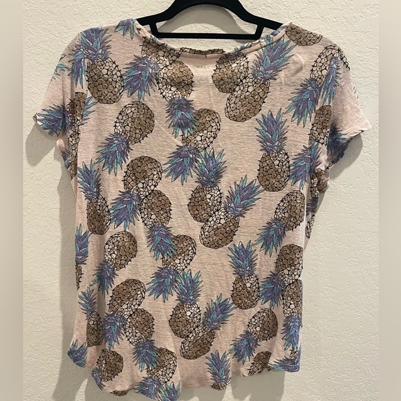 Lucky Brand Pineapple Prints Top Size Large - Picture 2 of 3